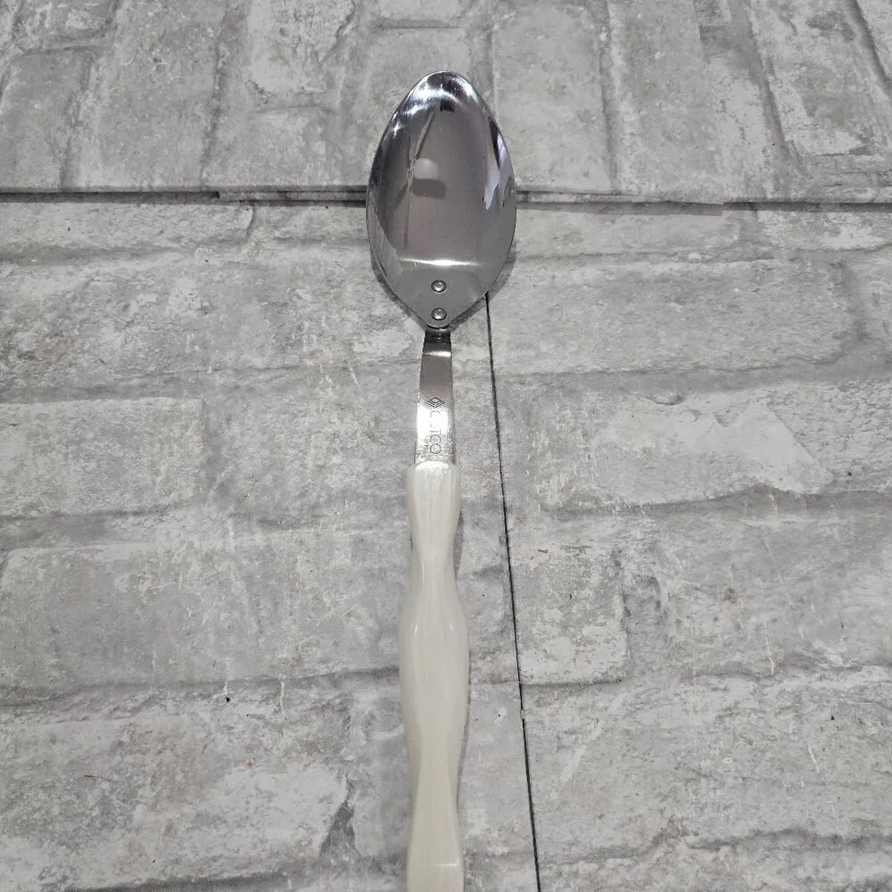 Vintage Cutco Pearl Handle Serving Spoon #1712 Stainless Steel‎ USA 12